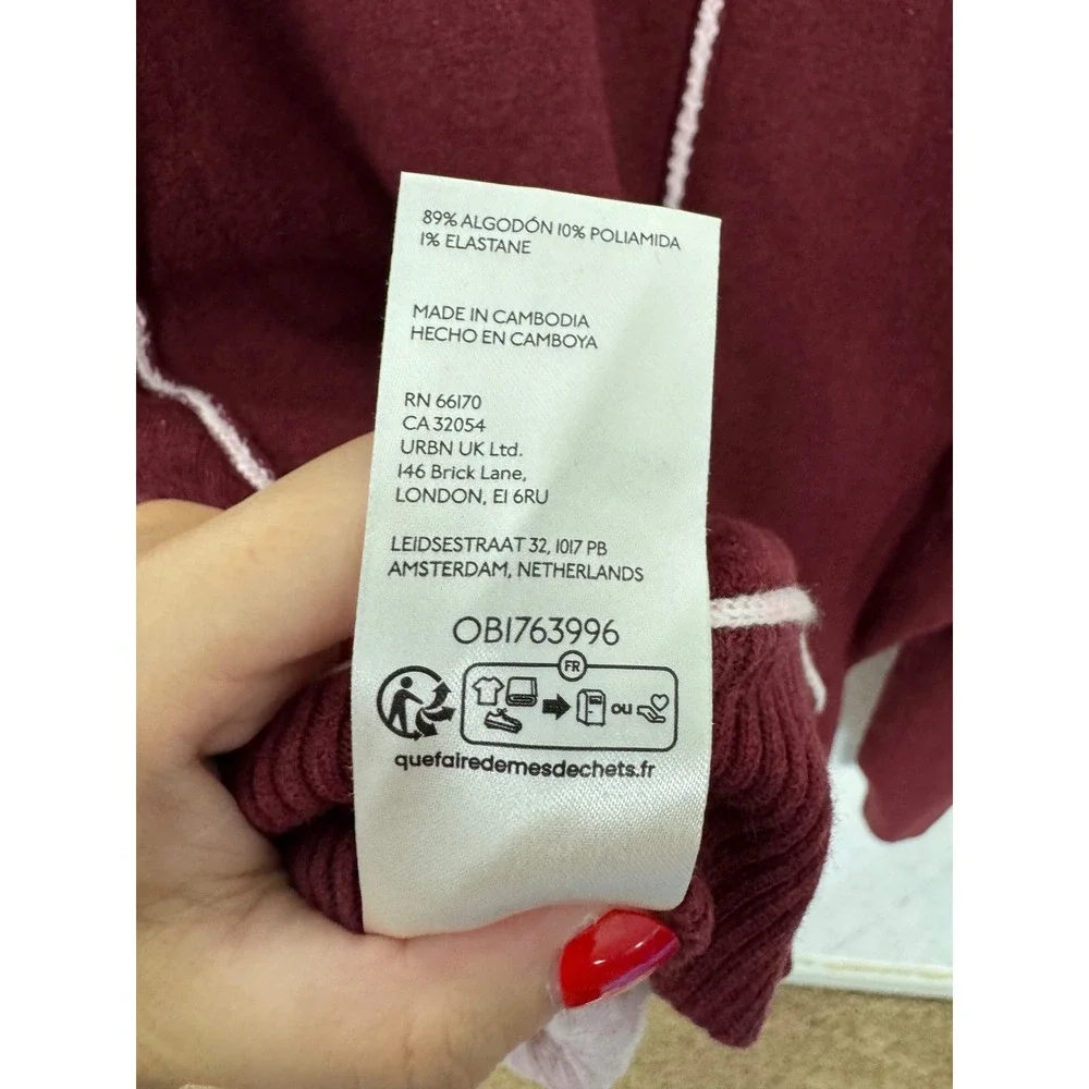 We The Free Midnight Pullover Free People‎ Burgundy Pink Oversized Sweatshirt M